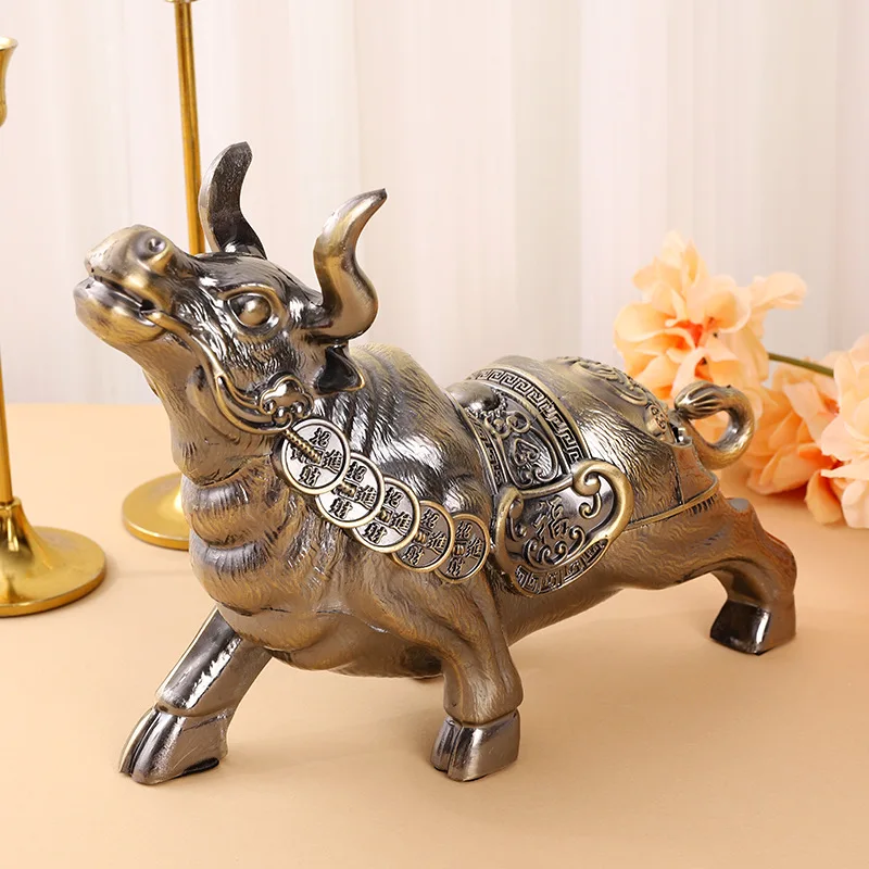 Metal Material Bull Smoking Ashtray, Desktop Decoration, Desk Accessories, Gift for Boyfriend, AT064