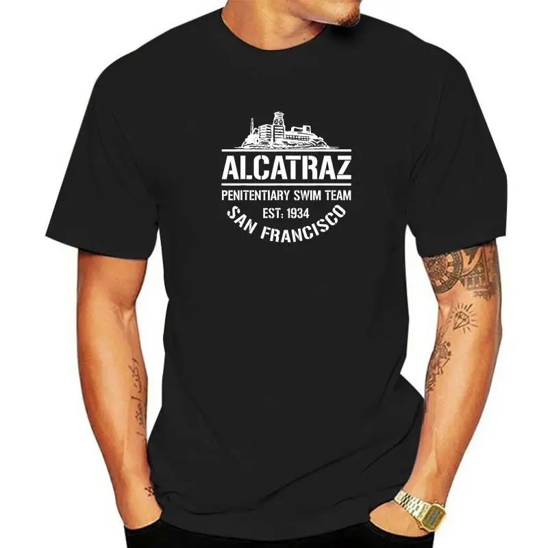 Alcatraz Penitentiary Swim Team - San Francisco T-Shirt Retro Men Tops Tees Funny T Shirts Cotton Simple Style