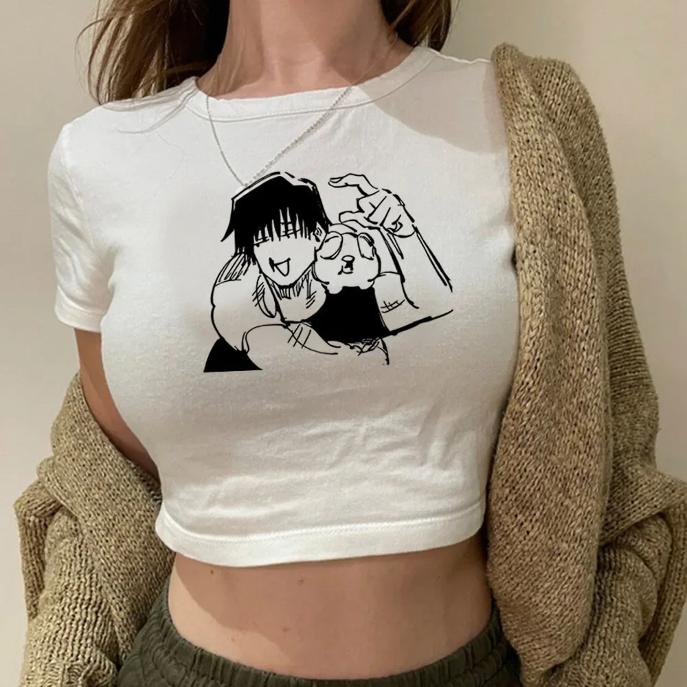 

Fushiguro Crop Top Y2k Vintage Slim Fit 2000s Shoujo Girl Style Summer Girls Clothing