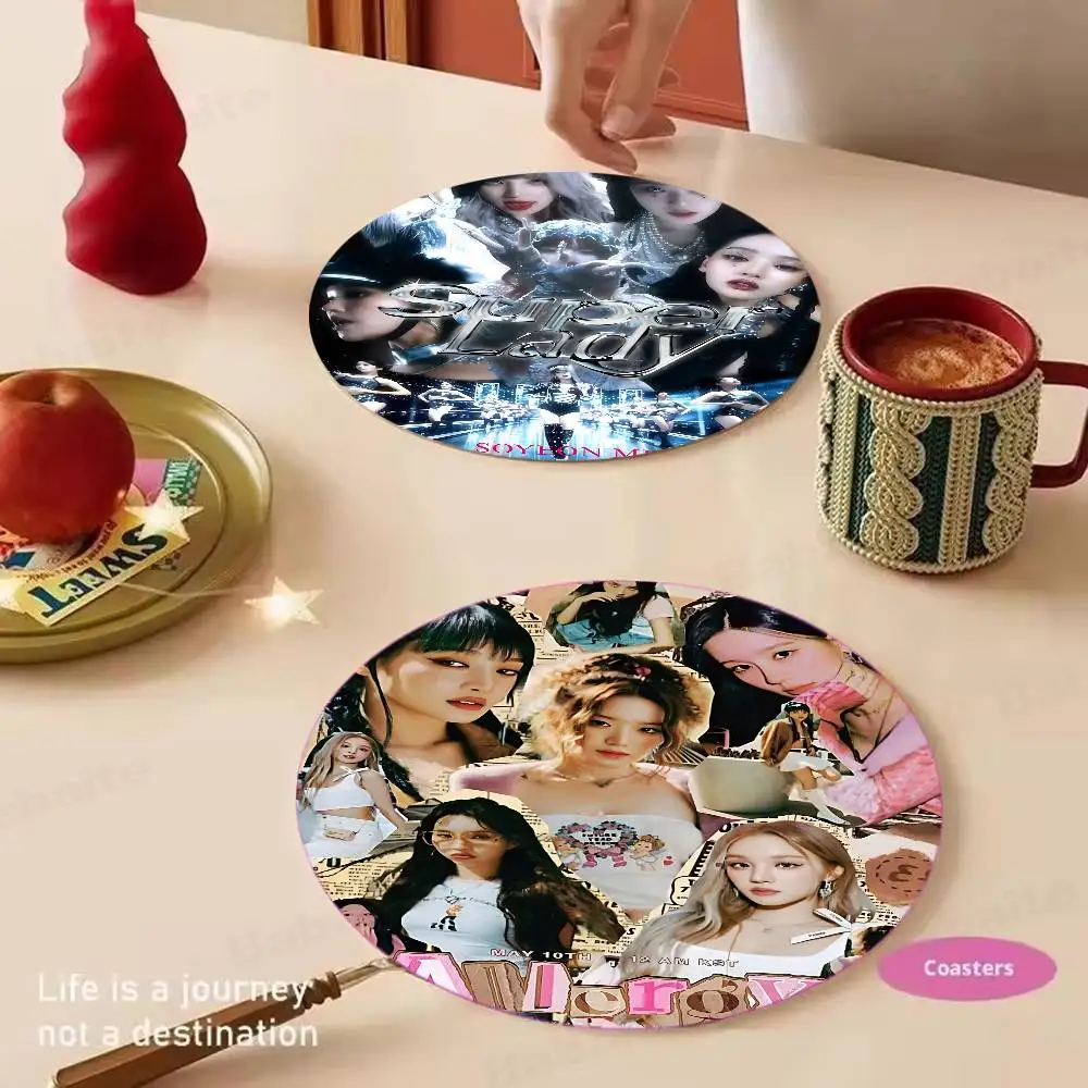 Popular K-Kpop team I-idleS Artistic Print on Wood, Durable for Parties, Unique Holiday Housewarming Present