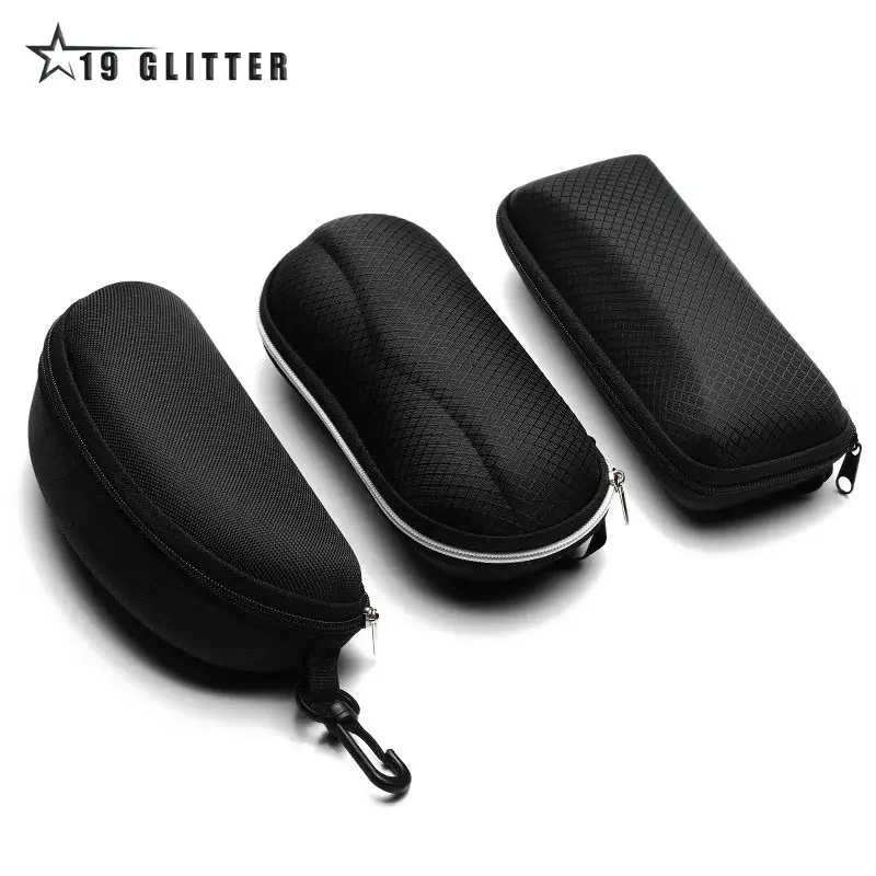 1Pc Black Eyewear Cases Sunglasses Case For Women Glasses Box With Lanyard Zipper Glasses Case Hard For Men Glasses Cloth Bag