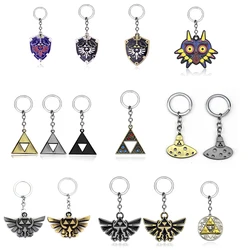 Zeldas Keychain Jewelry Set Hylian Shield Breath of The Wild Sheikah Eye Majora's Mask Sword Triforce Symbol Pendant Key Ring