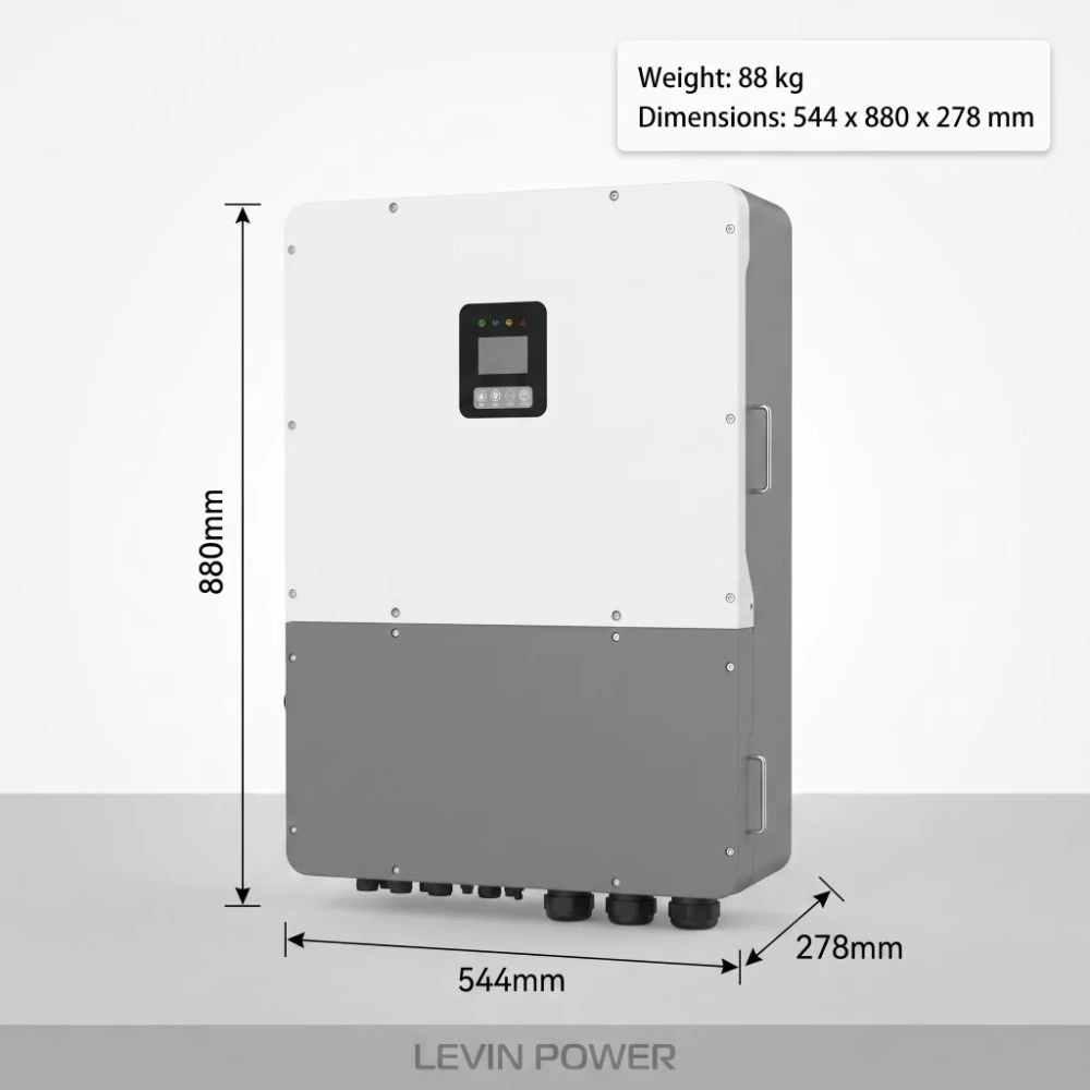60kW Industrial Hybrid Inverter HV Battery System Grid Support 120kW Solar Input 4 IP66 Outdoor Commercial Grade