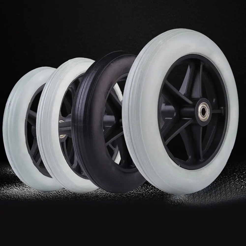 Flexible Rubber Shopping Cart Wheels Anti Slip 6/7/8Inch Solid Tire Wheel Replacement Wheelchair Front Castor