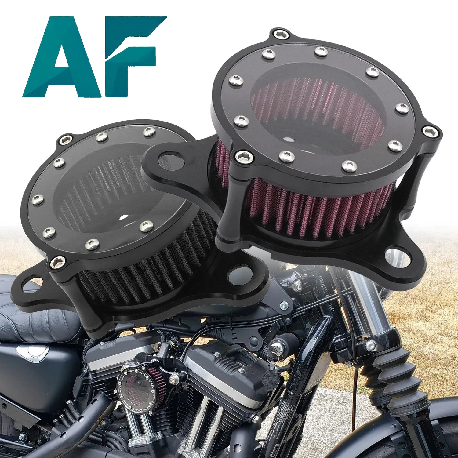 High Flow Air Filter Motorcycle Accesorios for Harley Davidson 883 Sportster 1200 Sport CNC Plate Air Intake Filter System Kit