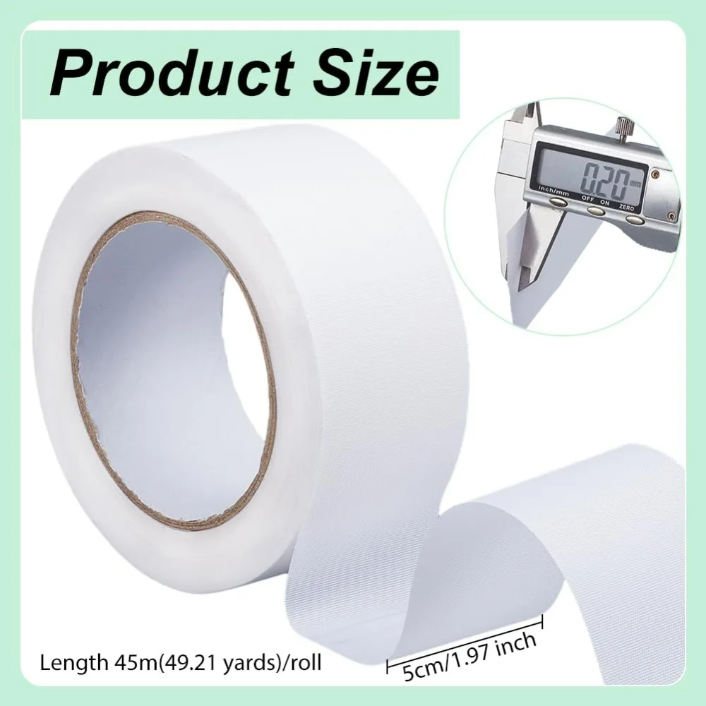 147 Feet White Book Repair Tape 1.97 Inch Self Adhesive Binding Tape Nylon Tape for Reinforcing Protecting and Covering Mending