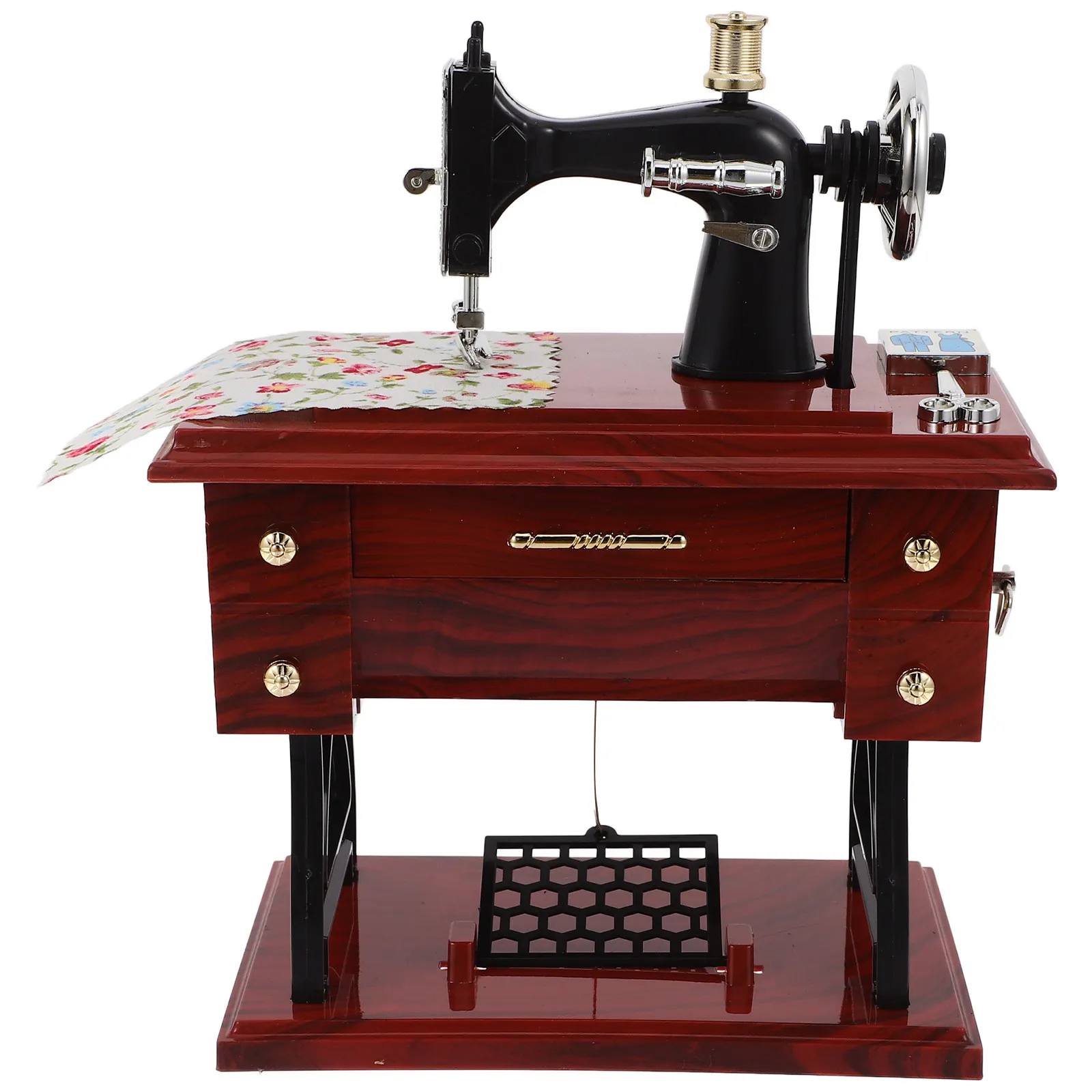 Caja de Música de Estilo Vintage con Manivela, Adorno de Máquina de Coser, Decoración para el Hogar, Regalo Romántico para Cumpleaños, Navidad, Día de la Madre