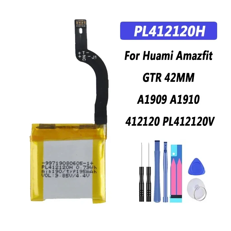 PL412120H Li-ion Battery for Huami Amazfit GTR 42MM A1909 A1910 412120 PL412120V Smart Sport Watch Batteries Warranty + Track NO