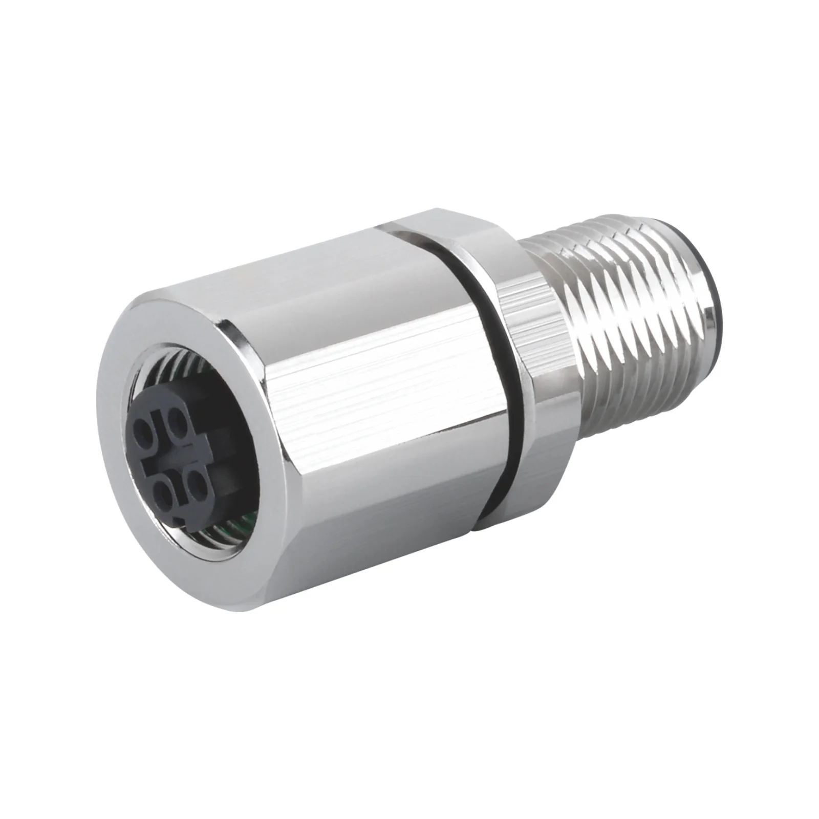 Industrial Automation M12 Male-female in One Through Wall Type Panel Connector 5 Pin M12x1.0 Chassis-side Thread