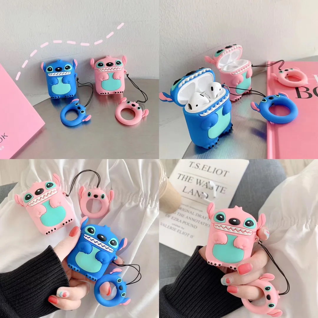 For Airpods 1 2 3 Pro Pro 2 Case Cute Cartoon Stitch Silicone Earphone Case Accessories Cover