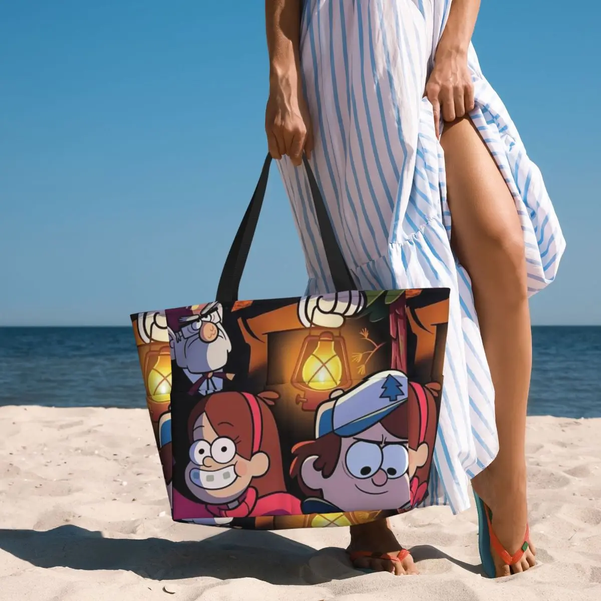 Gravitys Falls Beach Tote Bag Sport Gym Yoga Duffle Large Tote Bag Women Travel Bag Fitness bag