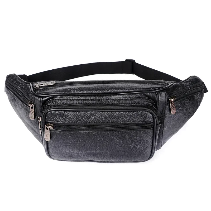 Riñonera de cuero PU para hombre, bolso cruzado clásico, informal, suave, estilo sólido, con asa, deportivo