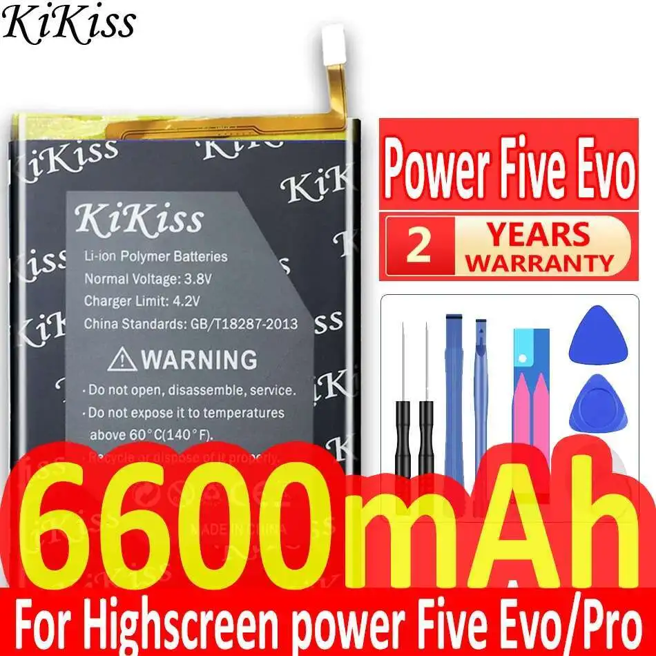 

6600Mah For Highscreen Power Five Evo Pro Environmentally Friendly Mobile Phone Battery
