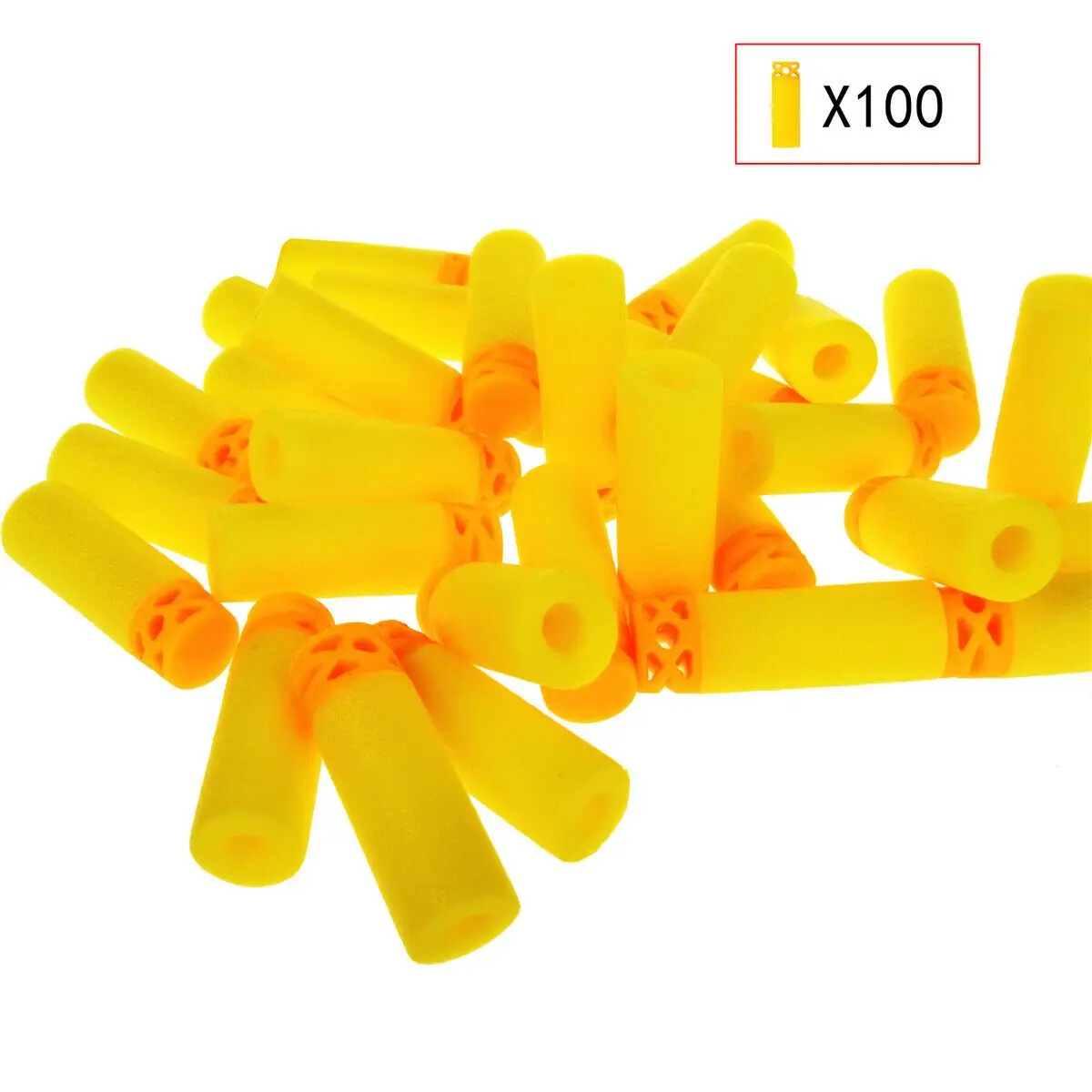 Worker Mod 100PCS Stefan Short Darts Hollow Tips EVA for Nerf Blaster Flywheel Yellow Purple Blue