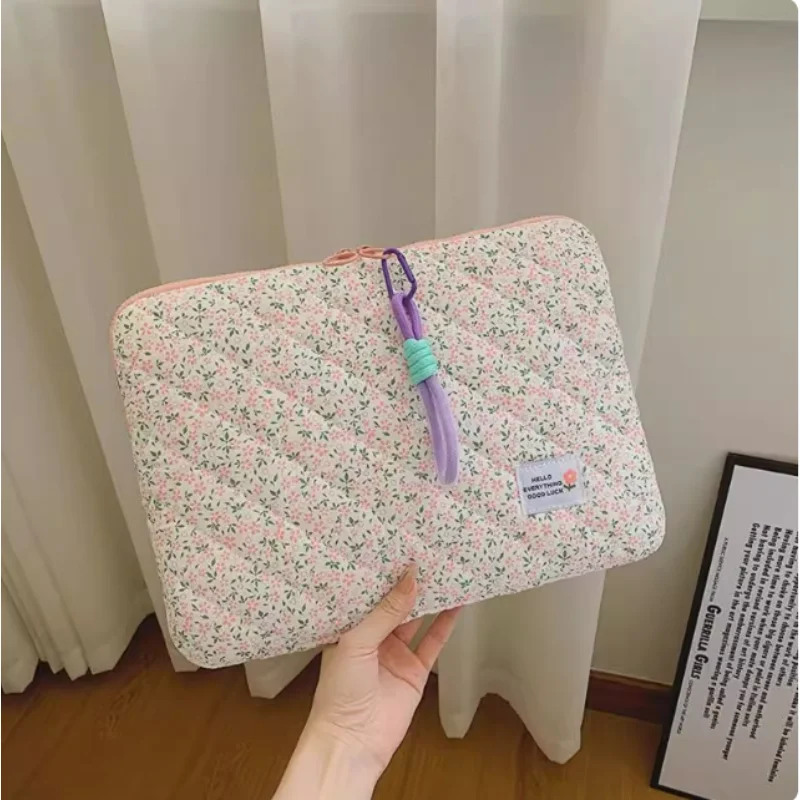 

Чехол для планшета, подходящий для iPad и MacBook, сумка для ноутбука с цветочным принтом 9-11/13/15-16 дюймов, со шнурком, легкий чехол на молнии