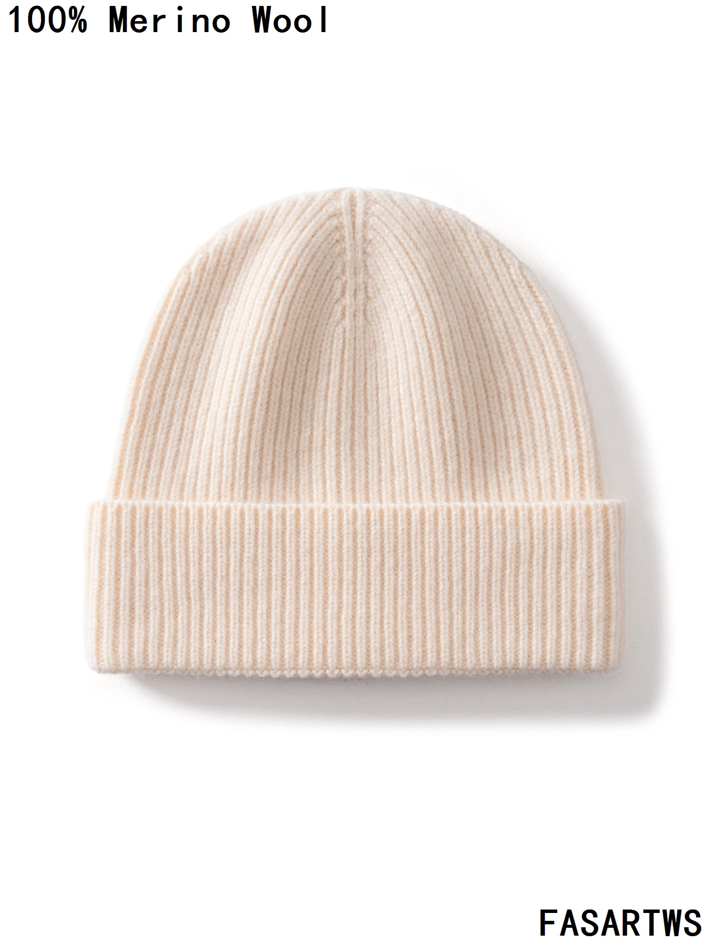 FASARTWS Topi Wol Merino 100% Berkualitas, Topi Musim Dingin Baru untuk Pria, Topi Tebal Hangat, Topi Rajut Tahan Angin untuk Luar Ruangan, Topi Beanie Fashion