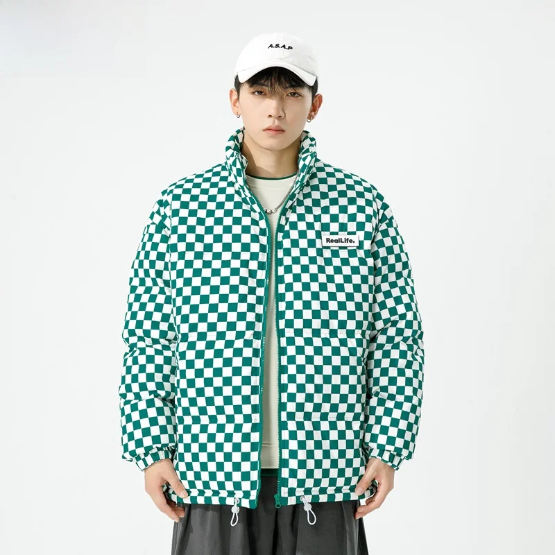 

Wassup Nuraya Men's Cotton Jaet Stand Collar down Filled Bread Sle Coat Warmth Youth Outerwear Polyester Fiber Long Sve