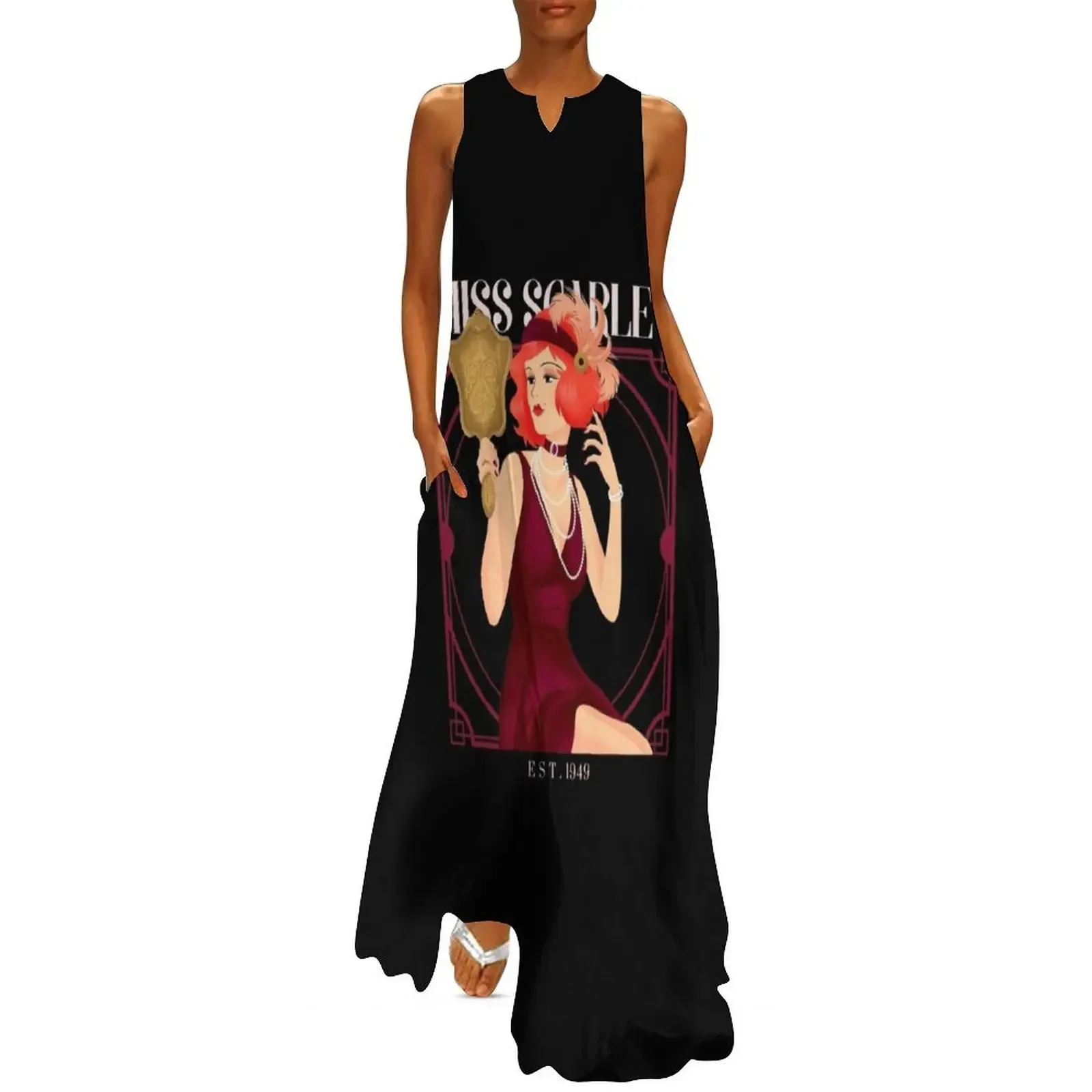 

Miss Scarlet from Clue Board Game Long Dress dress women elegant luxury Women's dress birthday cocktail dresses
