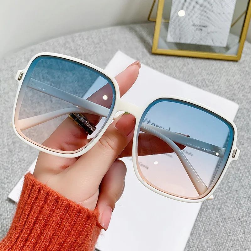 

Oversized UV400 Sunglasses Women Men Gradient Square Sun Glasses Unisex Luxury Ocean Lenses Transparent Sun Glasses Eyewear