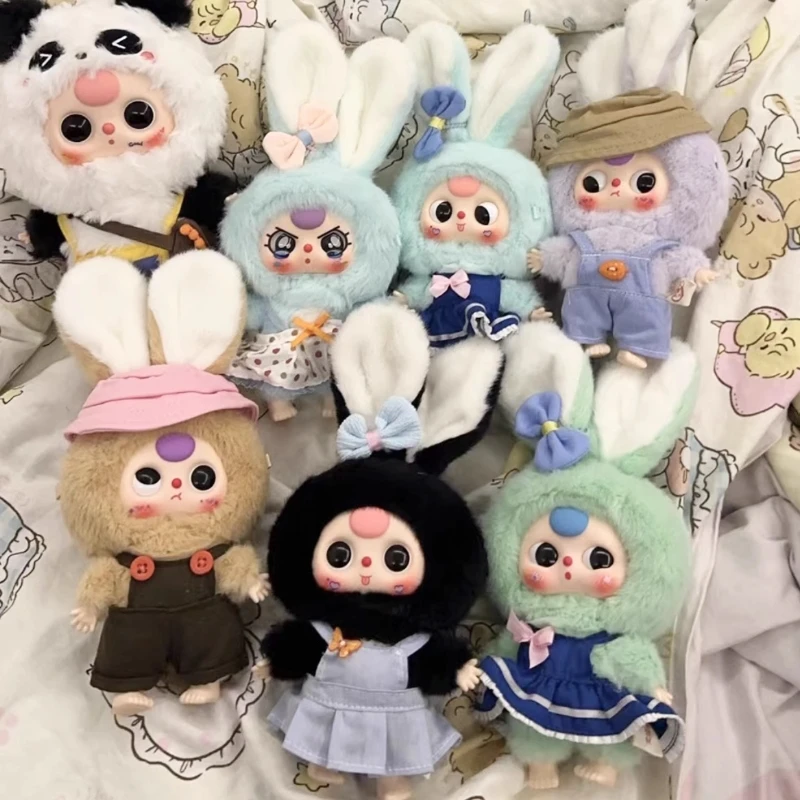 Genuine Baby Three  Plush Blind Box Full Series Macaron Rabbit Box Trendy Vinyl Dolls Pendants Cute Dolls Girl toy Birthday Gift