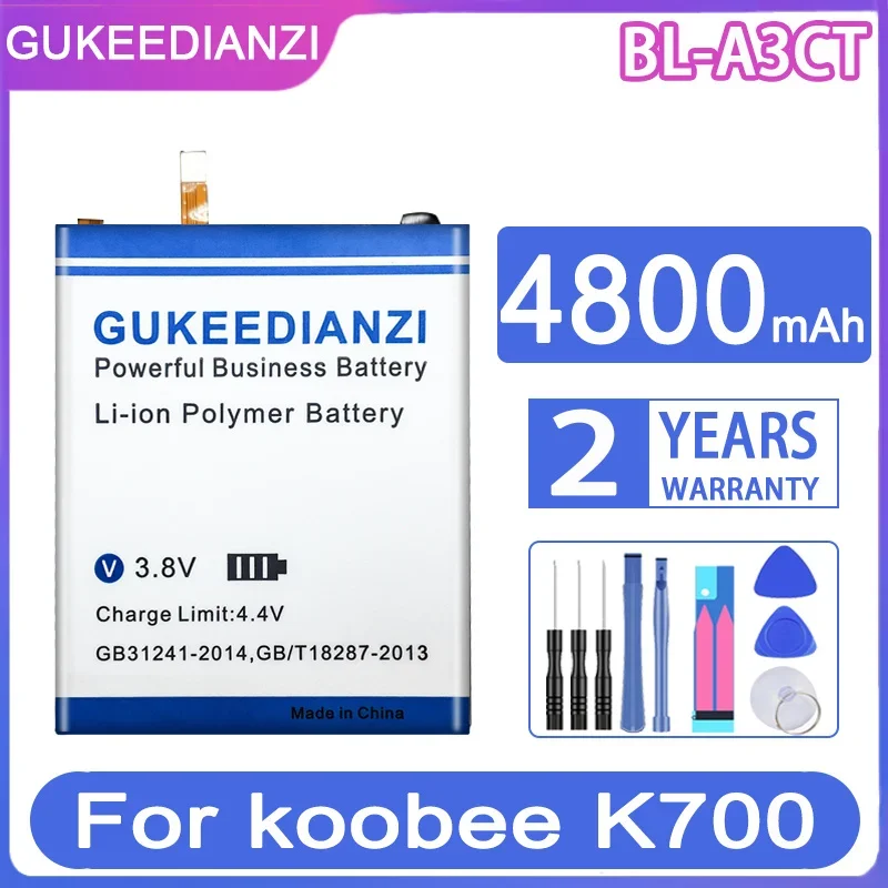 

GUKEEDIANZI Replacement Battery BL-A3CT 4800mAh For koobee K700 BLA3CT Mobile Phone Batteries