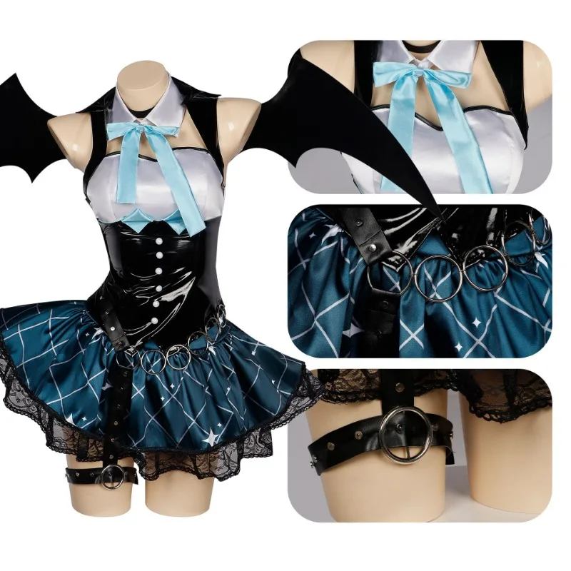 Costume da demone Miku Rascal Set completo Abiti cosplay Oggetti di scena Accessori Festa di festa Anime Carnevale Vestire Uniforme da piccolo diavolo