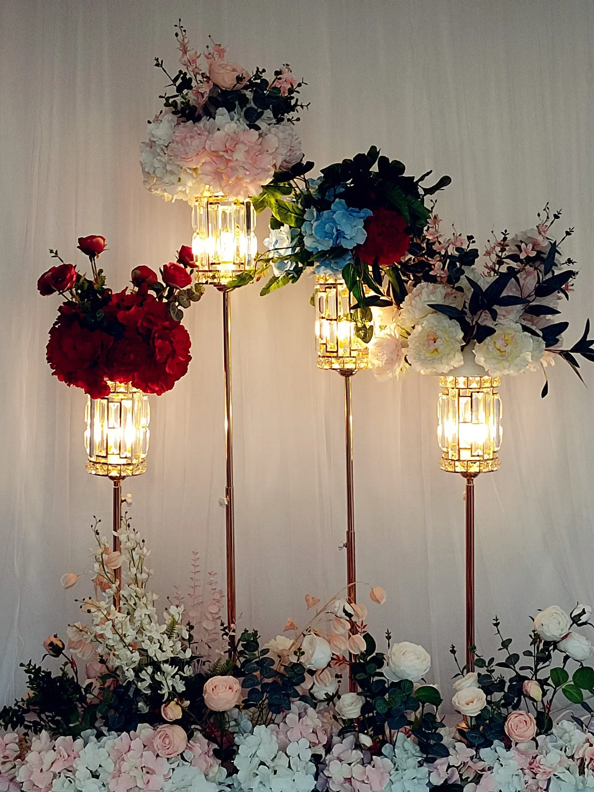 New Arrivals Wedding Crystal Candle Stand Dining Table Aisle Guide Lighting Atmosphere Home Decor Party Event Display Rack 10Pcs