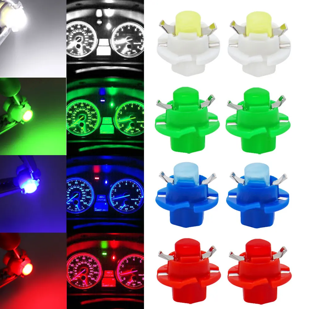 

10pcs Car B8.4 LED Dash Board Bulb Car B8.4D Instrument Panel DC 12V Indicator Signal Lamp Car Auto Light Universal Accessories