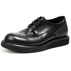 high-quality Men's casual Leather shoes Handmade retro Platform shoes Men Cow Leather Footwear wear resistant comfort Male shoes