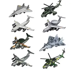 4x Diecast Metal Jet Plane Pullback Mechanism Fighter Toys for Desk Bedroom Table