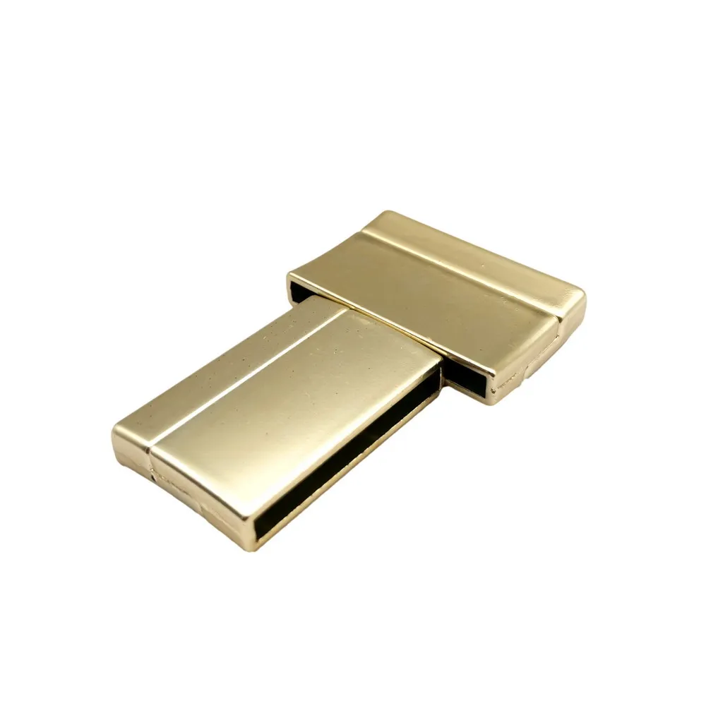 Aaazee 2 Sets 30mmx3mm Hole Matte Gold/Matte SIlver Magnetic Curved Clasp for Bracelets