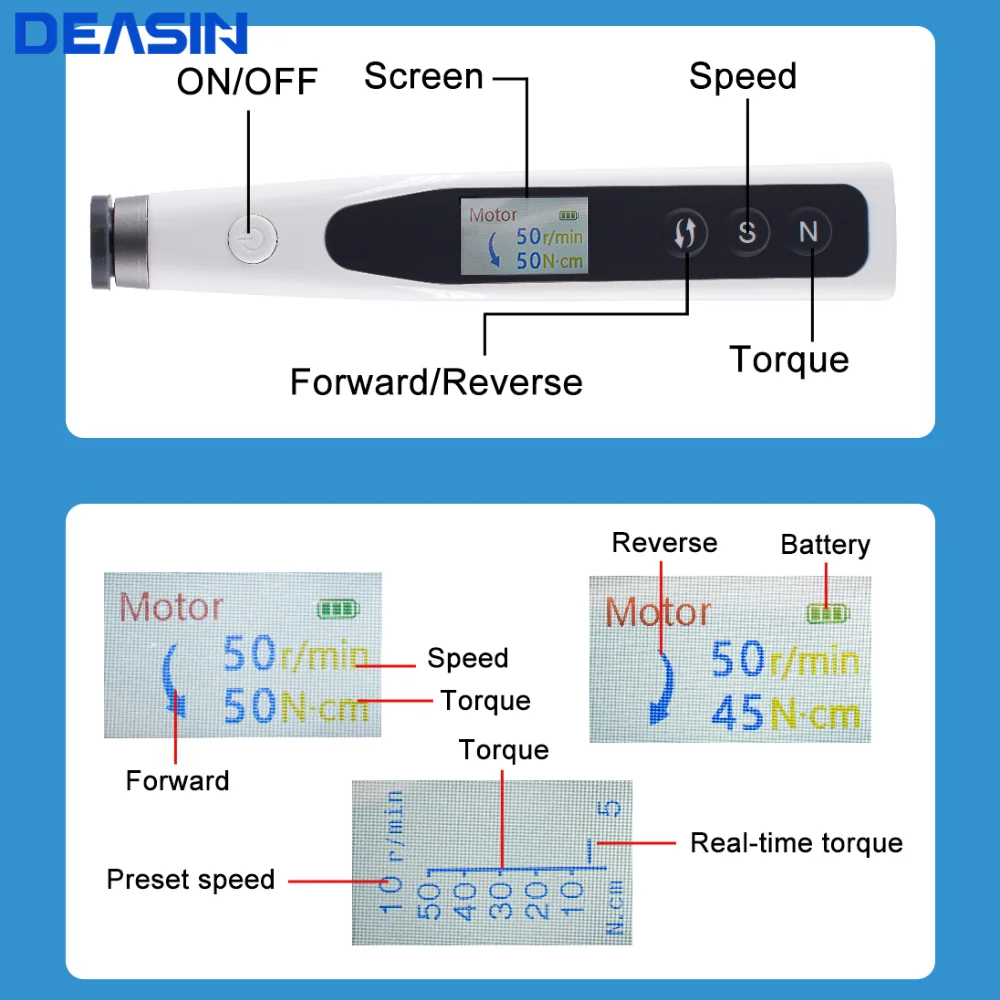 Portable Electric Dental Implant Torque Wrench Driver 16:1 Contra Angle Universal Implant Repair Kit Dental Equipment