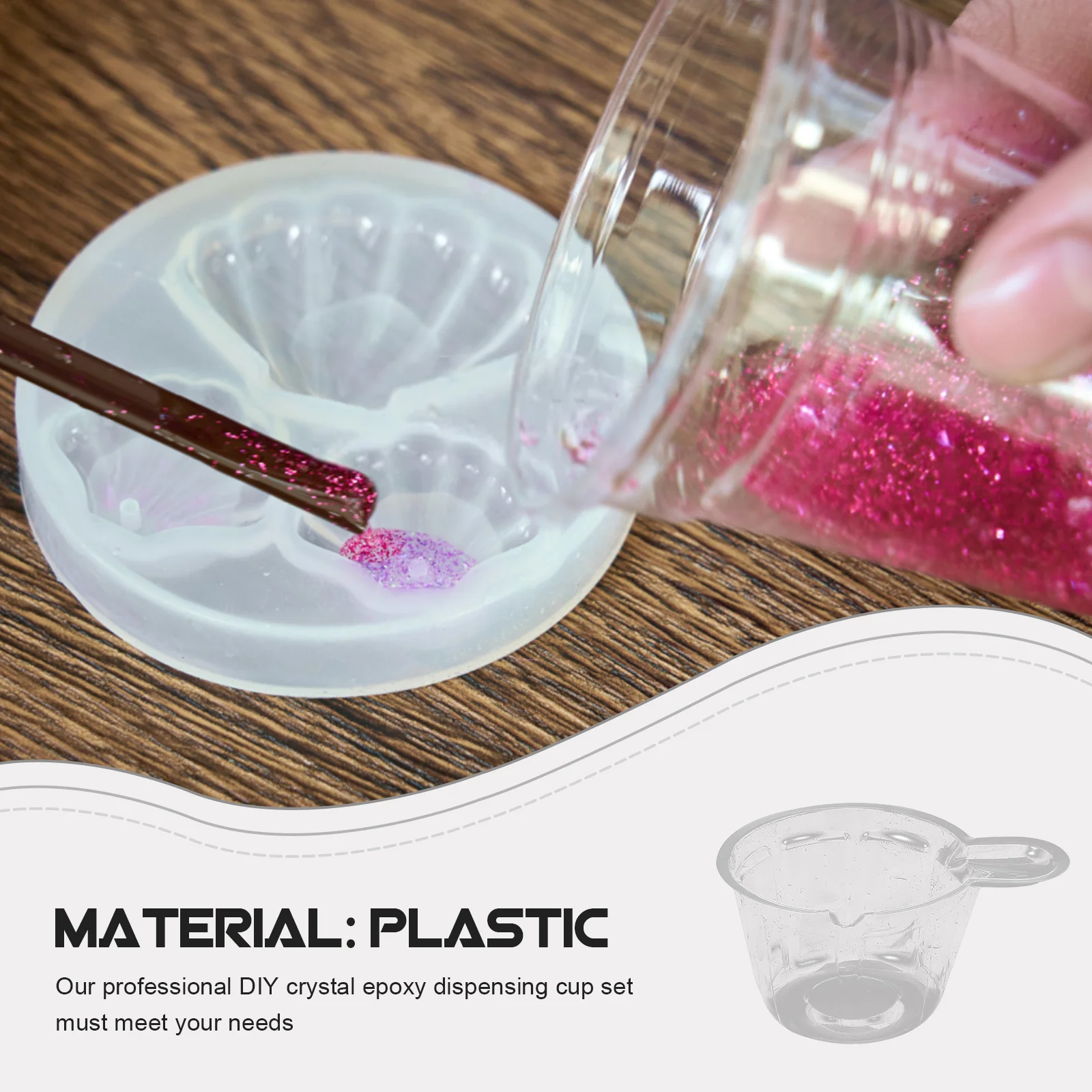 

100Pcs Professional Grade Disposable Resin Cups for Pigment Toning and Mixing Bpa Free Plastic DIY Epoxy Crafting Tools for Art