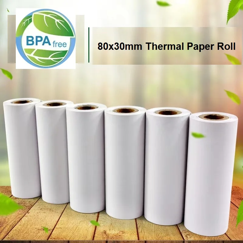 10 Rolls 80x30mm Thermal Paper Roll Cash Register Paper for 80mm Mobile POS Printer Mini Printer Accessories