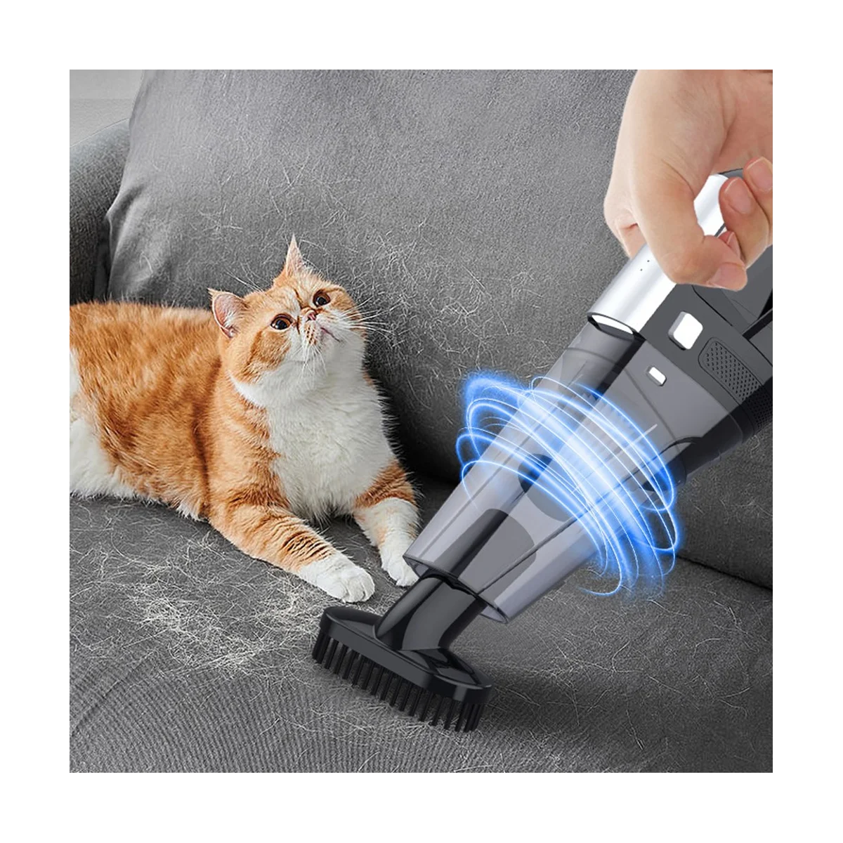 6000PA 자동차 진공 청소기, 강력한 흡입 휴대용 진공 청소기, 이중 사용, 데스크탑 사무실용 핸드 헬드 청소, 흰색