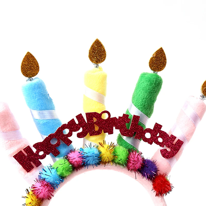 1PC Birthday Girls Headband Party Supplies Happy Birthday Word Headband Hairbands Hair Accessory Creative Hair Hoop