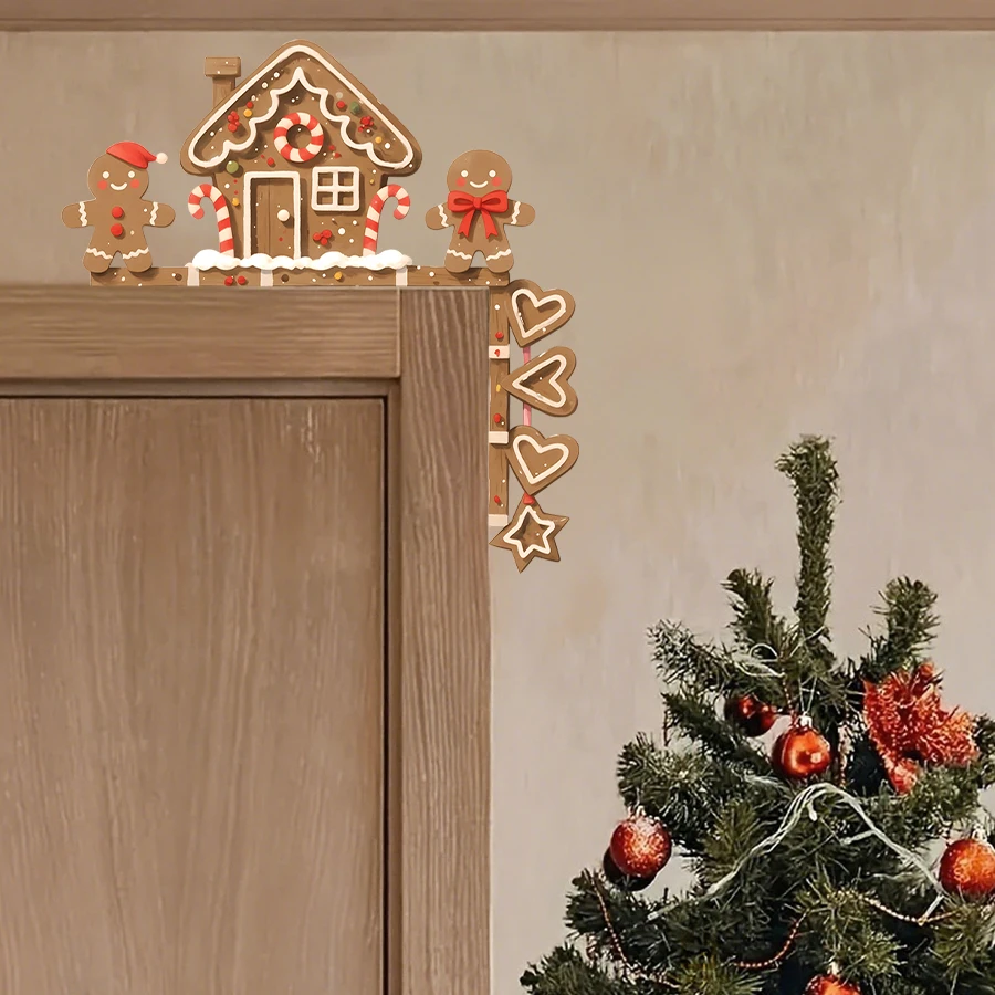 Gingerbread House & Man Christmas Wall Sticker Removable Vinyl Decal For Kids Baby Room Bedroom Nursery Decoration Wall Decal view 2