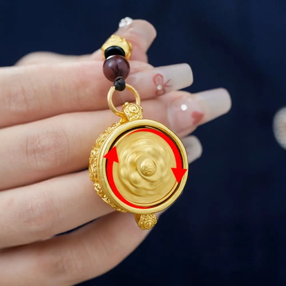 Creative Copper Zodiac Cornucopia Key Chain Rotatable Brass Chinese Style Lucky Pendant Crafts Exquisite Car Key Ring Unisex