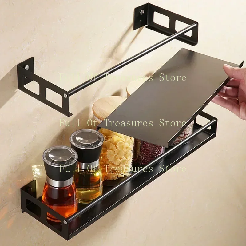 Spice Rack Wall Mount Kitchen Spice Organizer Storage Shelf Punch-Free Shelves Holder for Kitchen Wall Bathroom Household Items