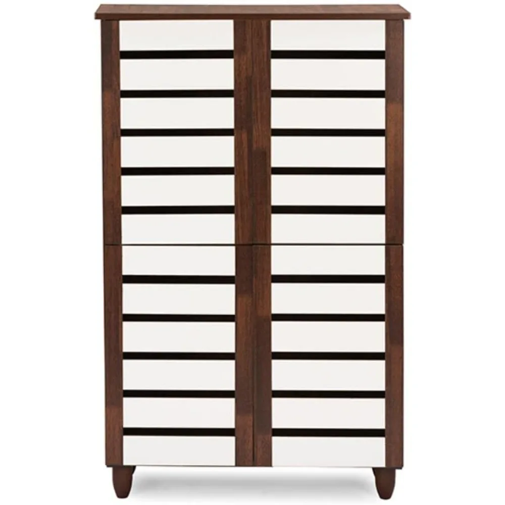 

Studio Wholesale Interiors Gisela Oak and White 2-Tone Shoe Cabinet with 4 Door