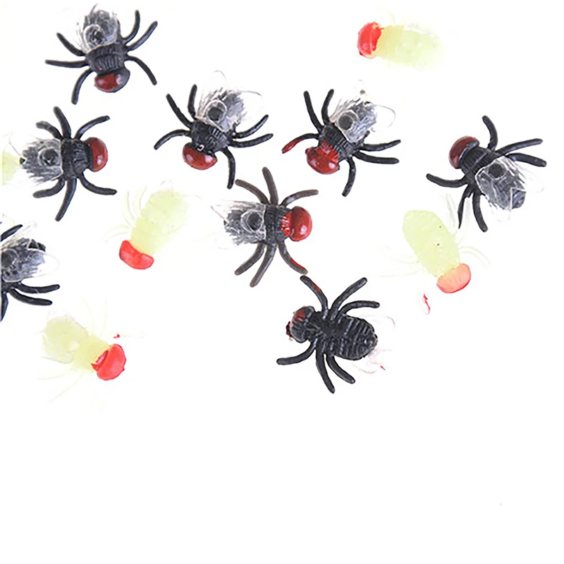 Hot 20Pcs Grappige Simulatie Insect Speelgoed Gags Realistische Nep Rubber Vliegen Diermodel Horror Halloween Grap Rekwisieten Speelgoed