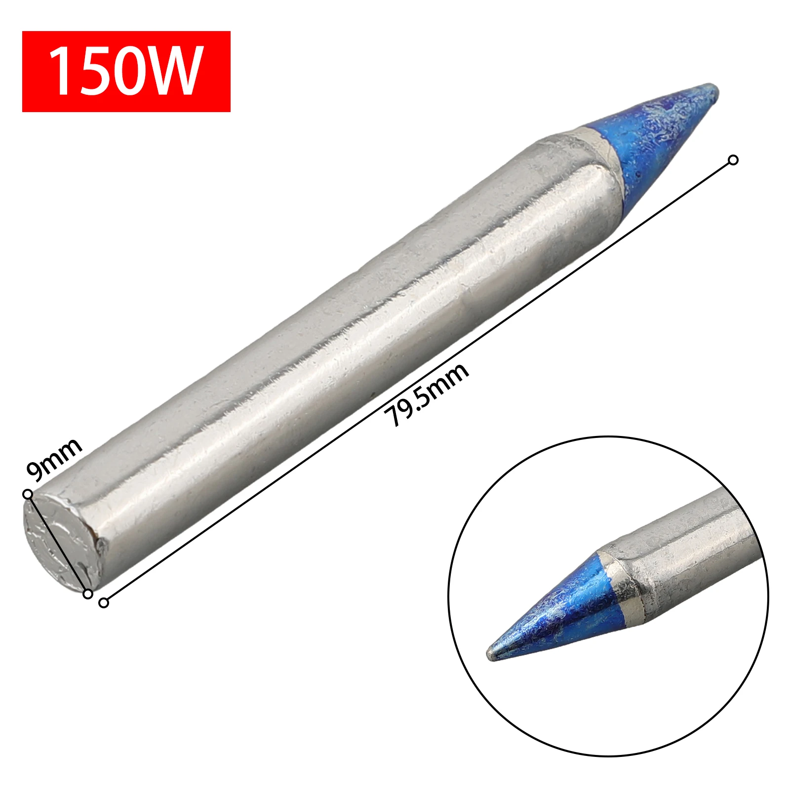 1 Stück Lötspitze, blau, spitz, extern beheizt, Kupfer, 30 W, 40 W, 60 W, 80 W, 100 W, 150 W, für Schweißstation – Detail 8