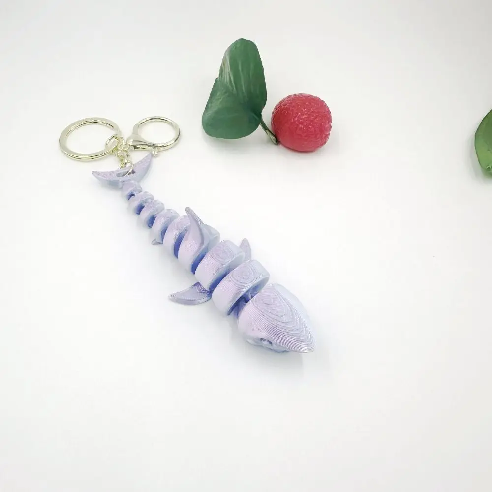 LLavero de ballena impreso en 3D PLA, figura de animales impresa en 3D multiarticulación móvil, adornos, llavero de tiburón realista