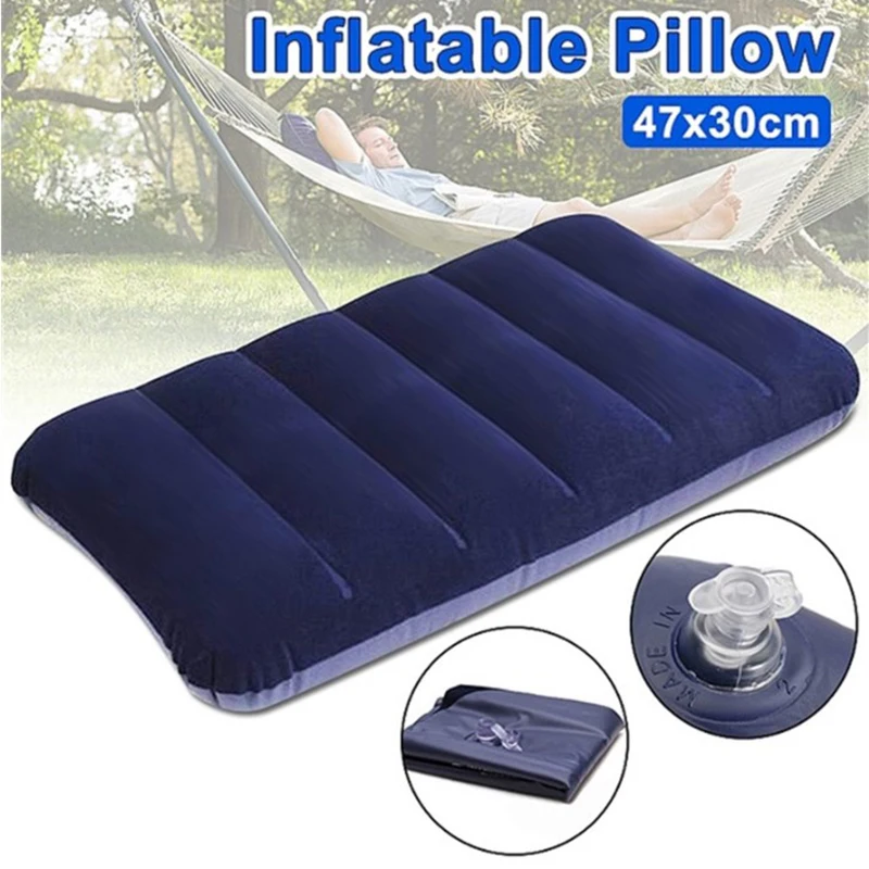 Portable Outdoor Traveling Camping Pillows Air Inflatable Neck Pillows Folding Rest Pillow Office Household Back Relaxing Tool