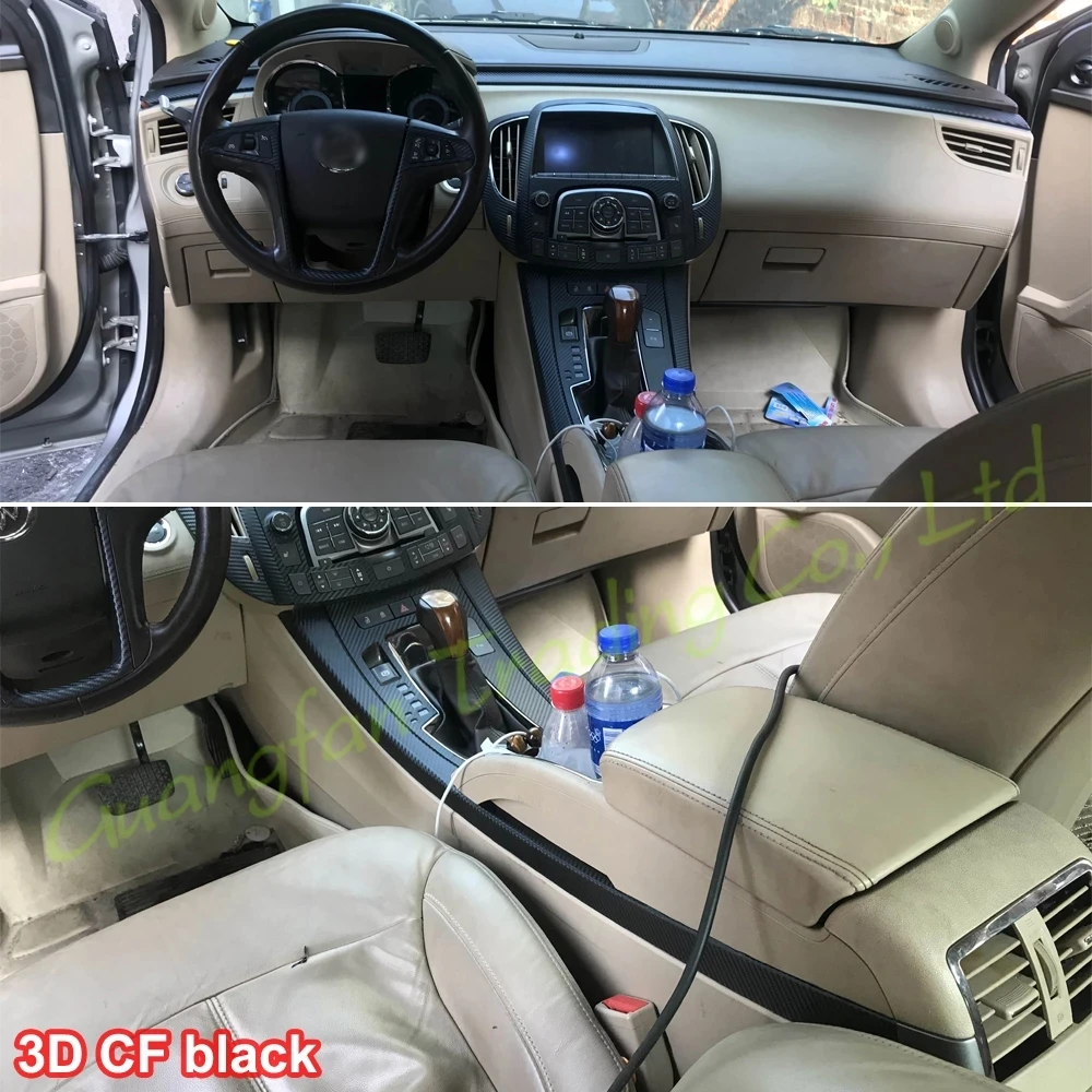 Car-Styling 3D/5D Carbon Fiber Car Interior Center Console Color Change Molding Sticker Decals For Buick Lacrosse 2009-2012