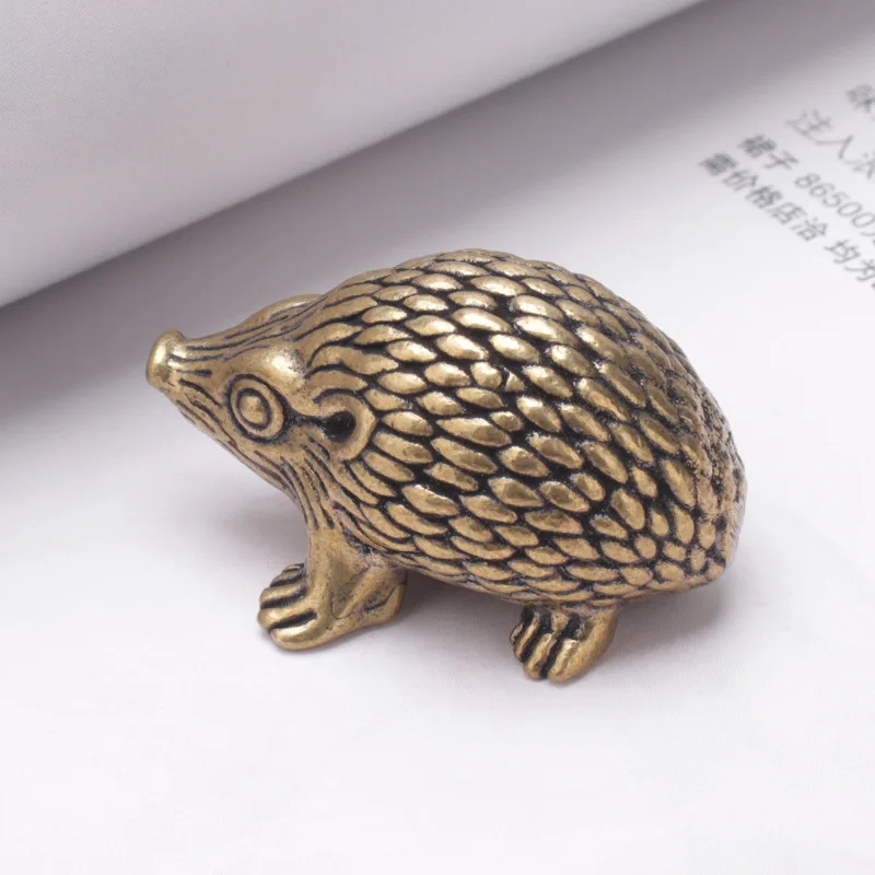 Mini Messing Igel Ornament Metall Tiere Statue Figur Antike Tee Haustier Für Home Office Schreibtisch Dekor Geschenk – Detail 3