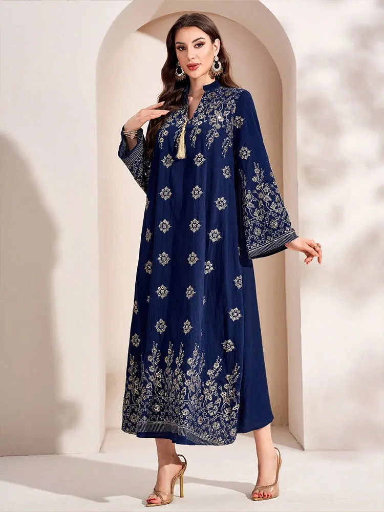 

Eid Djellaba Embroidery Abayas for Women Muslim Maxi Dress Dubai Kaftan Turkey Robe Islam Clothing Caftan Marocain Femme Vestido