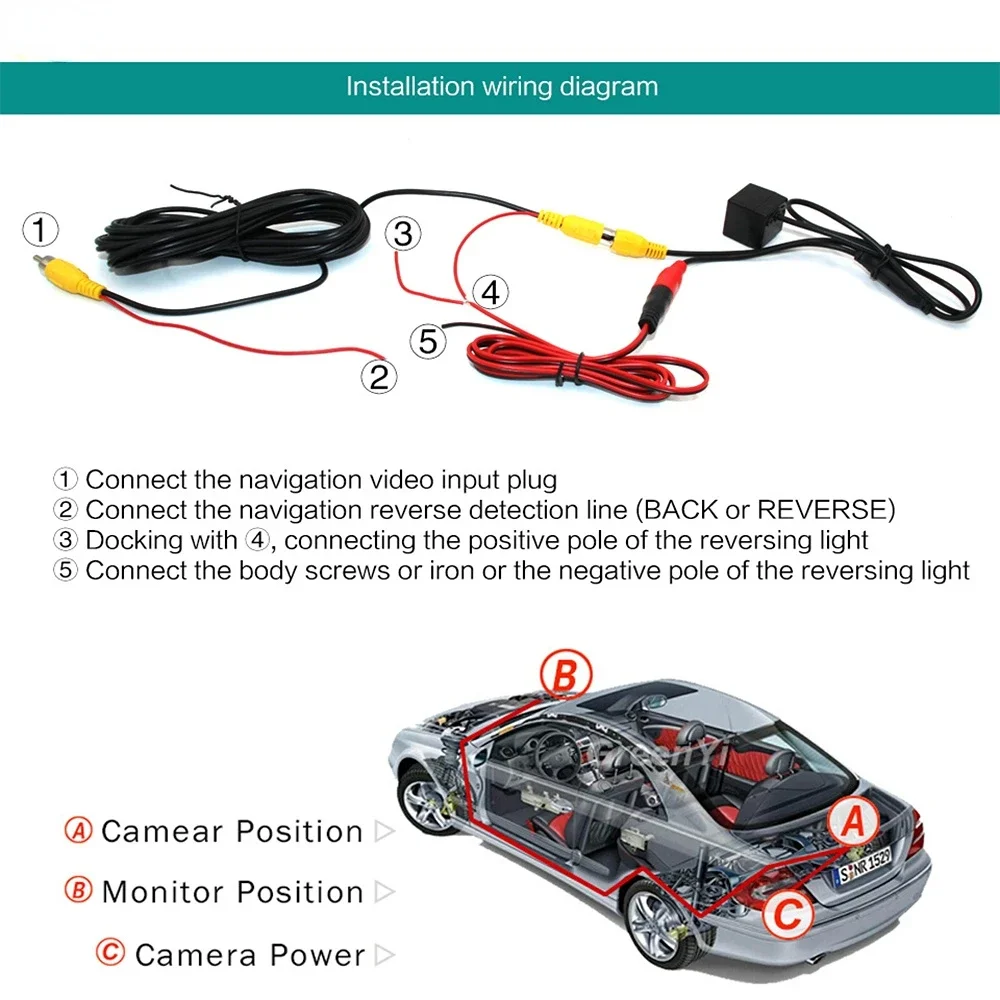 Car Rear View Camera Night Vision 8 LED Reversing Auto Parking Monitor Waterproof Universal 170 Degree HD Video Car Accessories