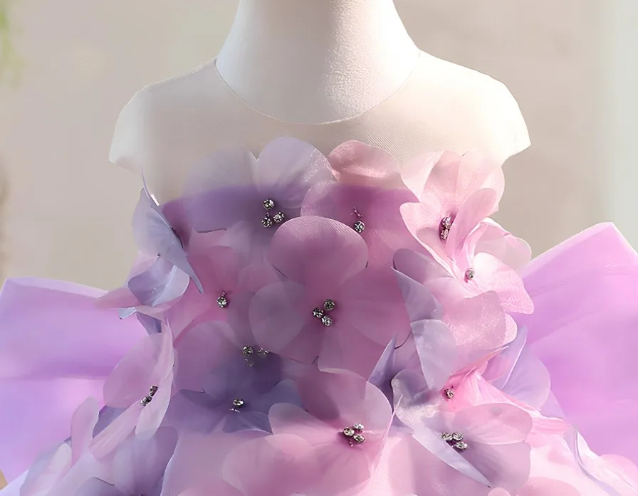 Hochwertige Kinder-Partykleider für Klavieraufführungen, Geburtstage, Hochzeiten, Blumenmädchen A5041 Großhandel Mädchen-Abendkleider – Detail 8