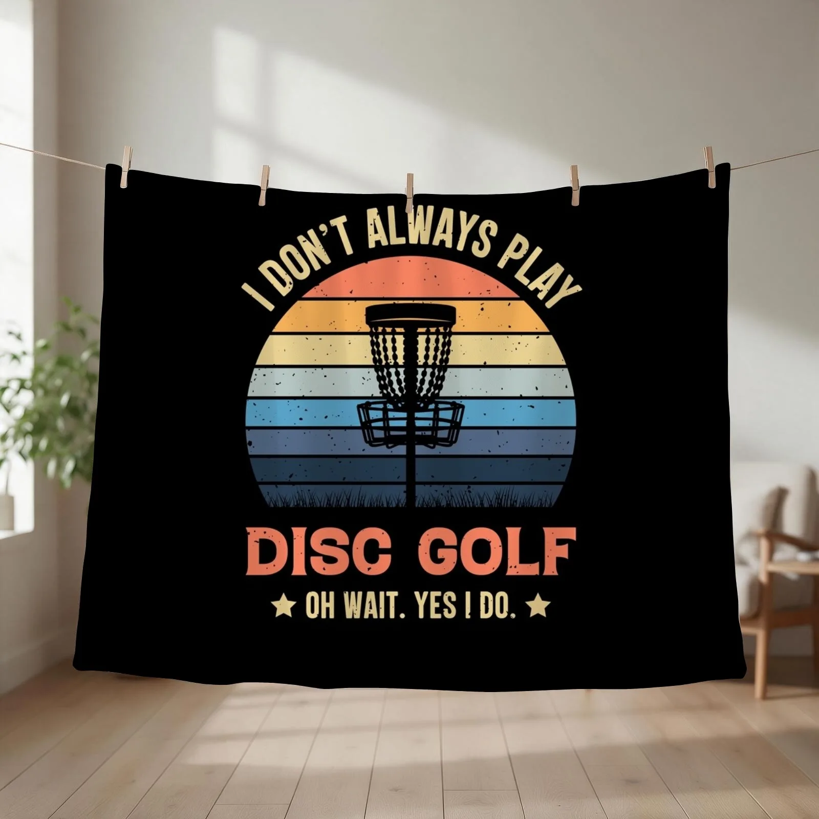 I Don't Always Play Disc Golf Oh Wait Yes I Do Retro Vintage Throw Blanket Plaid Soft Plush Plaid manga Flannel Fabric Blankets